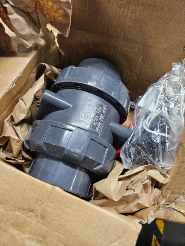 Photo 2 of **USED***
PVC Union Ball Valve, 2" Inch (DN50) True Union Full Flow Ball Valve, ASTM EPDM O-ring, Slip Socket Ball Valve with Full Port for Water System 2inch-1Pc