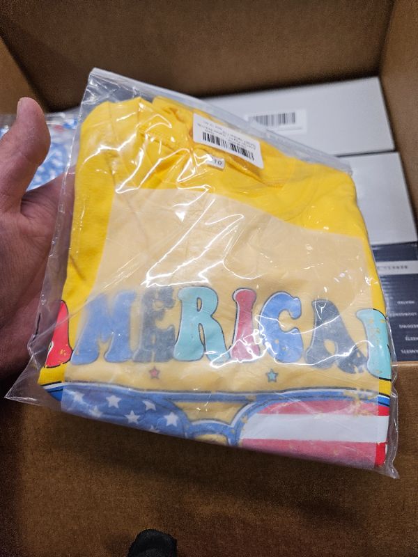 Photo 2 of American Flag Shirt Toddler Boys Girls Patriotic Tees Shirt 4th of July T-Shirt Summer Short Sleeve Tee Tops Yellow 5T