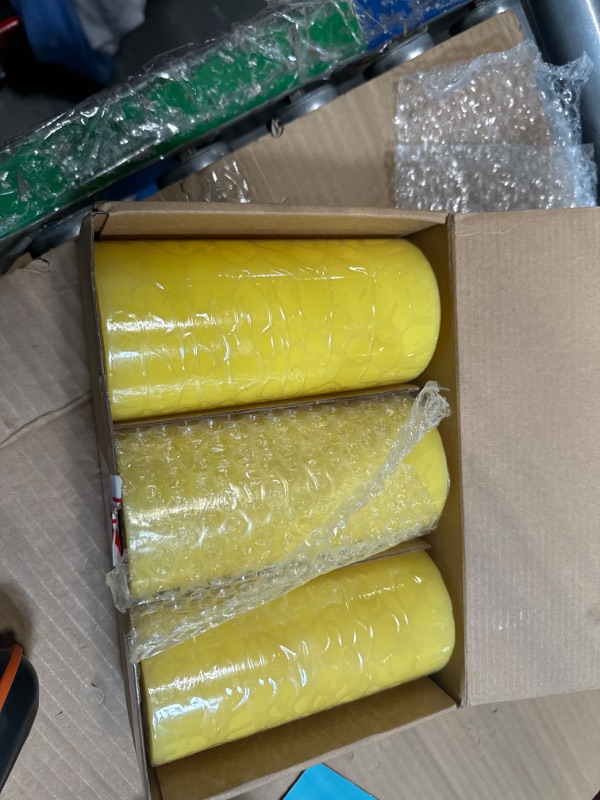Photo 1 of 3" x 6" Hand Poured Solid Color Unscented Pillar Candles Set of 3 - (Yellow)