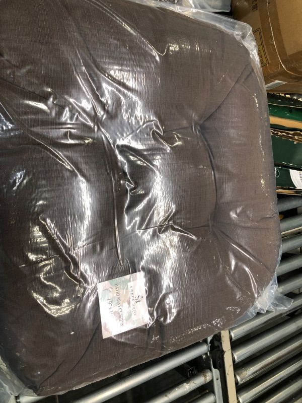 Photo 2 of ***USED***Cushion Source Tufted Chair Cushion Rounded Back Corners 21" x 19" x 4" Seat Cushion No Ties Indoor/Outdoor Sunbrella Cocoa (5425-0000)