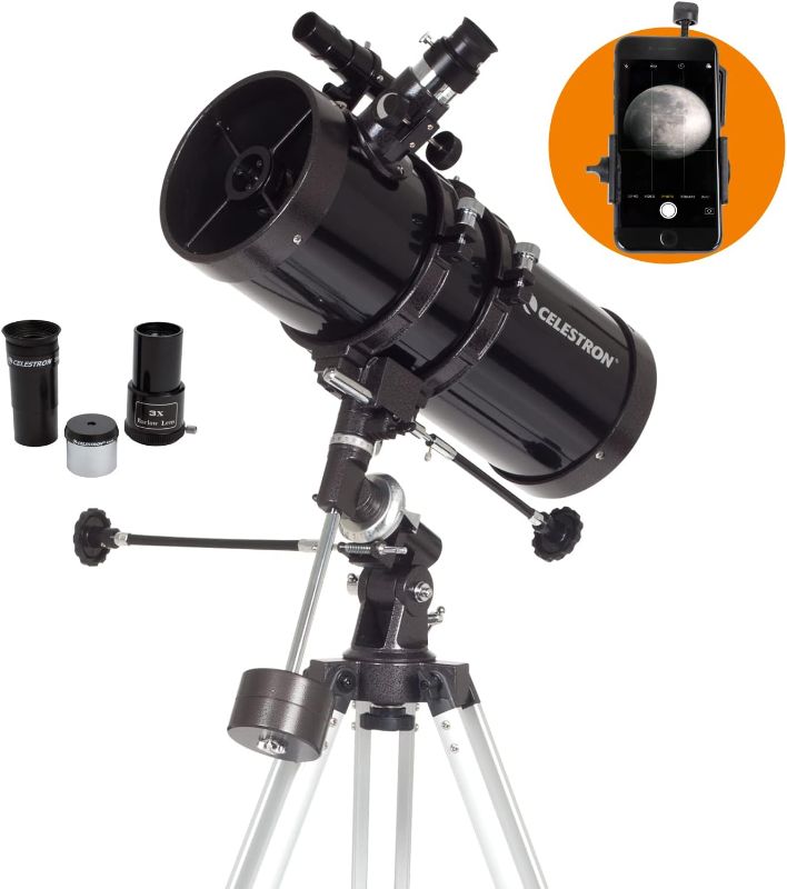 Photo 1 of ***SIMILAR***
Celestron – PowerSeeker 127EQ Telescope with Bonus Smartphone Adapter – Manual German Equatorial Telescope for Beginners – 127mm Newtonian Reflector Telescope - Included Astronomy Software Package