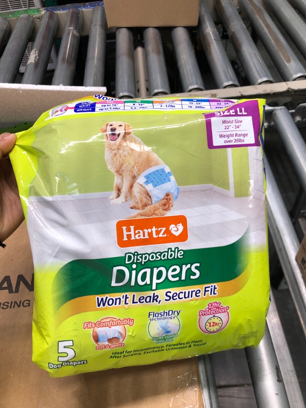 Photo 2 of ***USED***Hartz Disposable Dog Diapers, Size L 5 count, Comfortable & Secure Fit, Easy to Put On