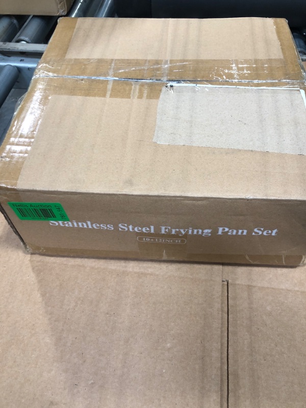 Photo 3 of ***OPEN FOR REVIEW*** Stainless Steel Frying Pan Set 10" and 12" Frying Pan Skillet Set W/Cooking Lid Stay Cool Handle Non Stick Frying Pan with Induction Gas Stovetops