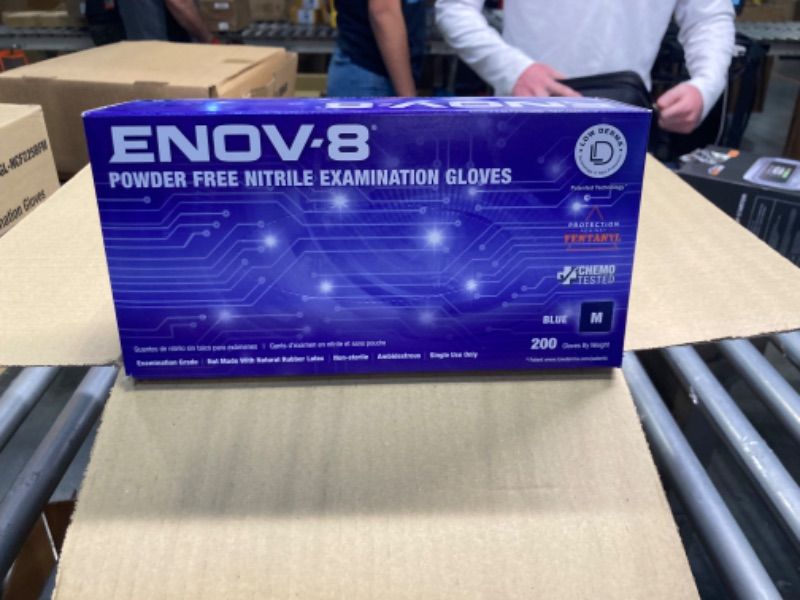 Photo 1 of Adenna GL-NCF225BFM ENOV-8 3.5 mil Powder-Free Nitrile Exam Gloves for Sensitive Skin, Medical Grade, Blue Sunset, Medium, Box of 200