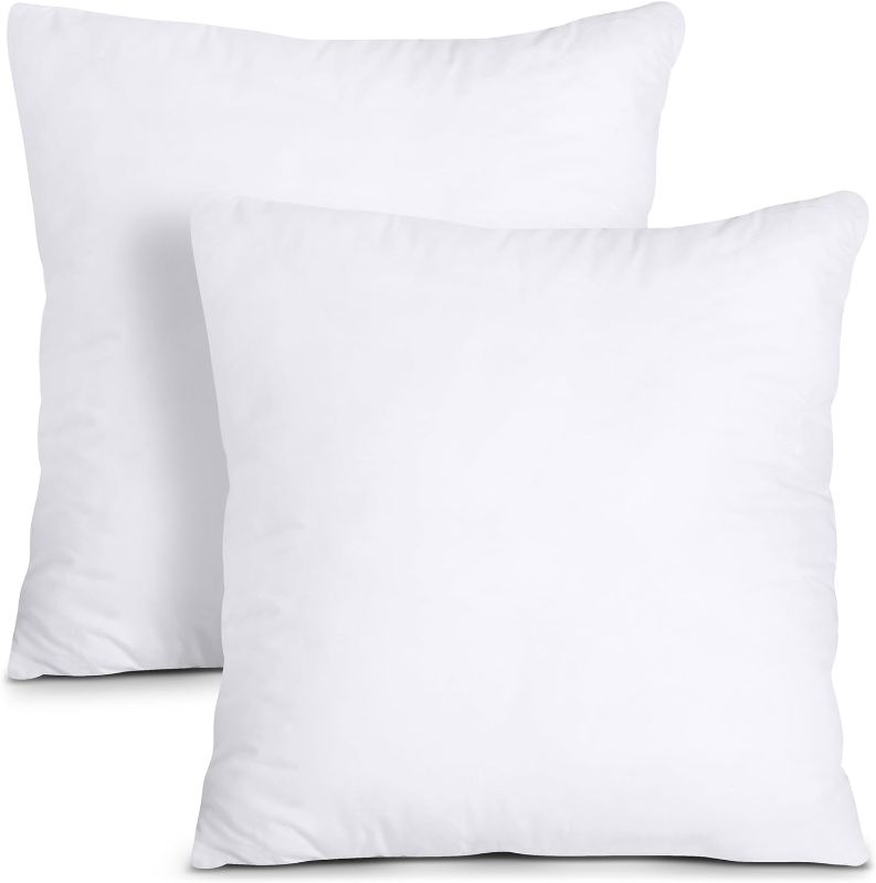 Photo 1 of ***product similar to the original*** Bedding Throw Pillows Insert (Pack of 2, White) - 18 x 18 Inches Bed and Couch Pillows - Indoor Decorative Pillows