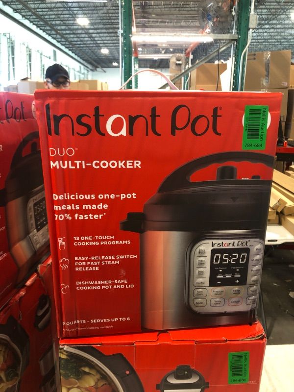 Photo 2 of Instant Pot Duo 7-in-1 Electric Pressure Cooker, Slow Cooker, Rice Cooker, Steamer, Sauté, Yogurt Maker, Warmer & Sterilizer, Includes App With Over 800 Recipes, Stainless Steel, 6 Quart 6 Quarts