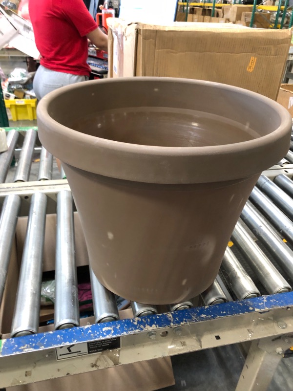 Photo 4 of Bloem Terra Pot Round Planter: 14" - Chocolate - Matte Finish, Durable Resin, Traditional Style Pot, for Indoor and Outdoor Use, Gardening, 5 Gallon Capacity, Saucer Not Included