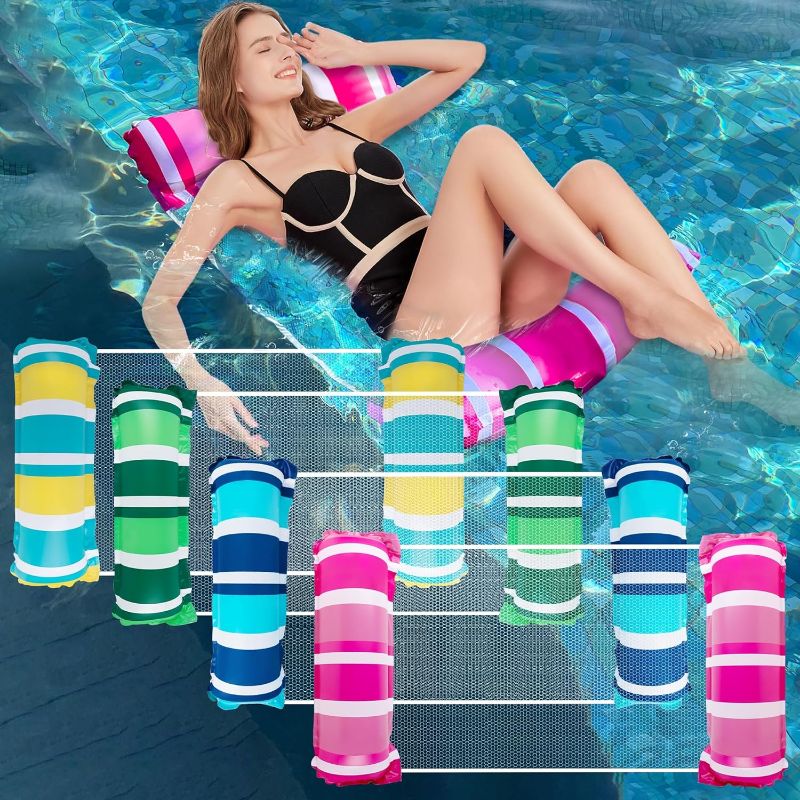 Photo 1 of ?4 Pack? Inflatable Pool Floats Hammock, Water Hammock Lounges, Multi-Purpose Swimming Pool Accessories(Saddle, Lounge Chair, Hammock, Drifter) Suitable for Swimming Pool, Beach, Outdoor