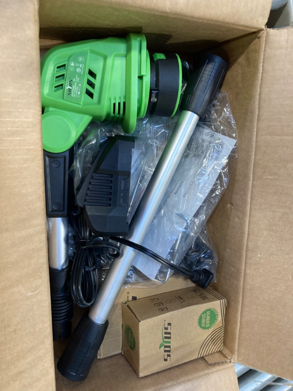 Photo 3 of ****USED***FOR PARTS ONLY***SOLD AS IS ALL SALES ARE FINAL***NO RETURNS*** Soyus  Wacker Cordless, 12 Inch String Trimmer Battery Powered with Battery and Charger, Lightweight Edger Trimmer with 8 Pcs Replace Spool Trimmer Lines 12 Inch Green New