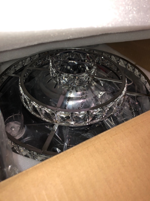 Photo 1 of 42' Dimmable Ceiling Fan with Lights Remote, Crystal Chandelier Ceiling Fan, Dimmable Fandelier Ceiling Fan for Bedroom Living Room Indoor Silver 42"