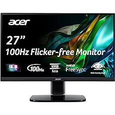 Photo 1 of ***USED** 22 INCH** Acer KB272 EBI 22" IPS Full HD (1920 x 1080) Zero-Frame Gaming Office Monitor | AMD FreeSync Technology | Up to 100Hz Refresh | 1ms (VRB) | Low Blue Light | Tilt | HDMI & VGA Ports,Black
