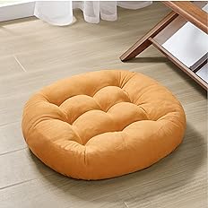 Photo 1 of ****USED** Degrees of Comfort Meditation Floor Pillow, Round Large Pillows Seating for Adults, Tufted Corduroy Floor Cushion for Tatami Living Room, Orange Yellow 22 Inch
