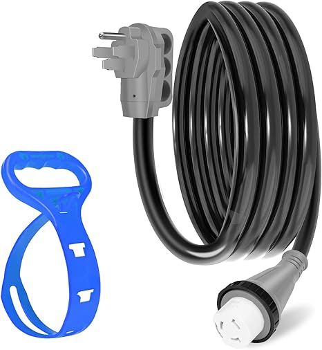 Photo 1 of 50 Amp Generator Cord 15FT & Power Inlet Box, NEMA 14-50P/SS2-50R Twist Lock Extension Cord with NEMA SS2-50P Generator Inlet, ETL Listed, Weatherproof, Emergency Power Combo Kit 50 Amp Box + 15 FT Cord