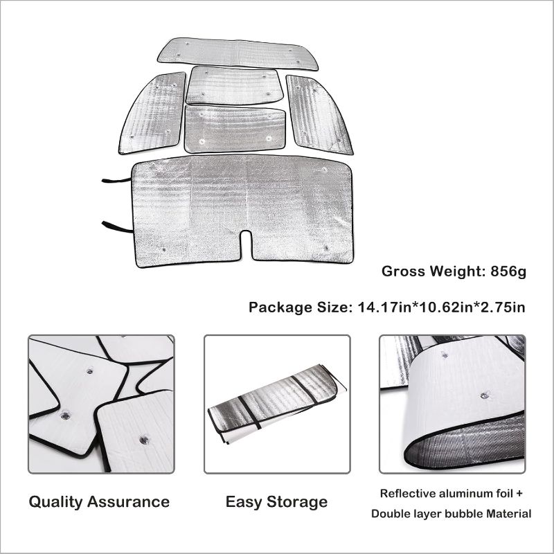 Photo 1 of ****USED*** Car Full Windshield Sunshade Compatible with Toyota  2007-2021 Automotive 6Pcs Windshield Sunshades Foldable Reflective Sun Visor for UV Rays and Sun Heat Full Protect Car Interior Accessories