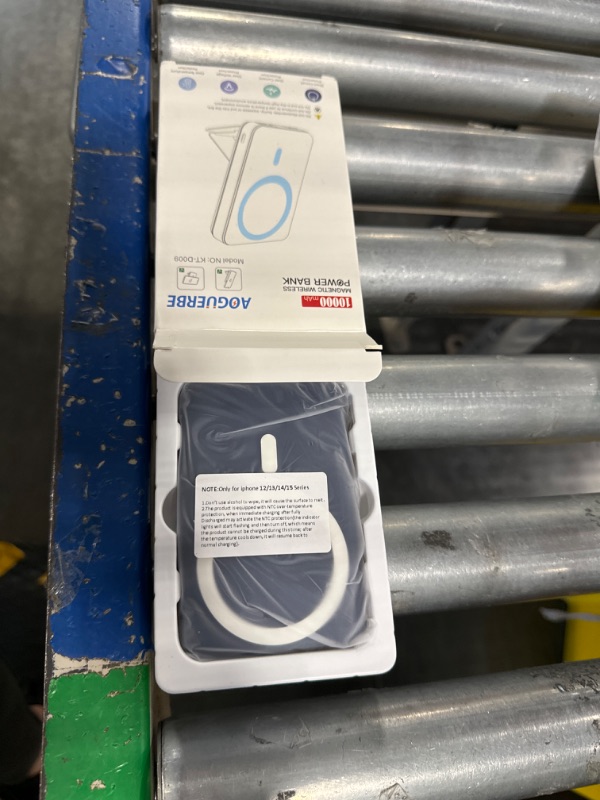 Photo 1 of ***USED** AOGUERBE Magnetic Power Bank, 10000mAh Foldable Wireless Portable Charger with USB-C Cable LED Display, Mag-Safe Battery Pack 22.5W PD Fast Charging for iPhone 15/14/13/12 Pro/Pro Max/Plus/Mini Navy Blue
