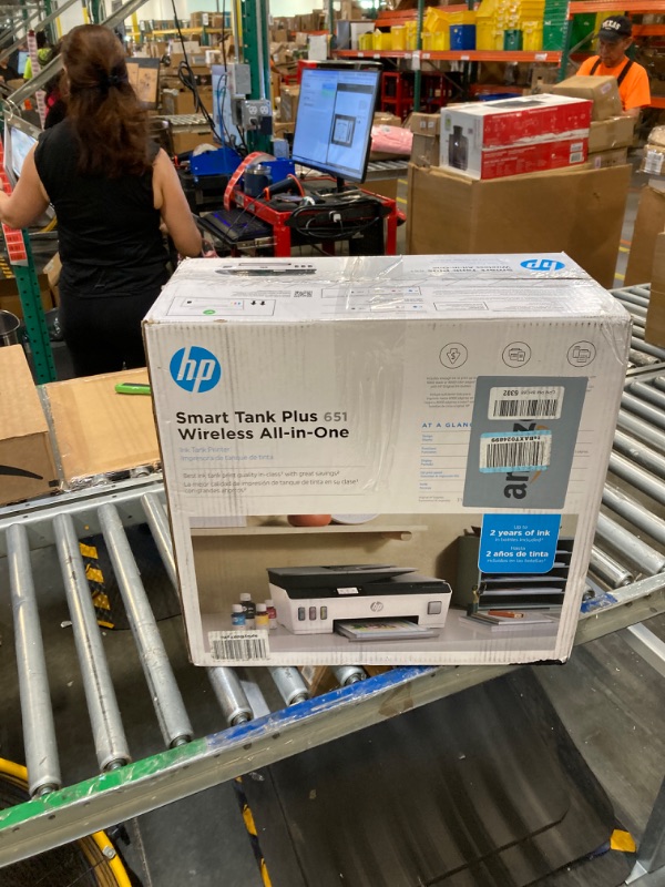 Photo 1 of **PARTS ONLY** HP Smart -Tank Plus 651 Wireless All-in-One Ink -Tank Printer, up to 2 Years of Ink in Bottles, Auto Document Feeder, Mobile Print, Scan, Copy, Works with Alexa (7XV38A)