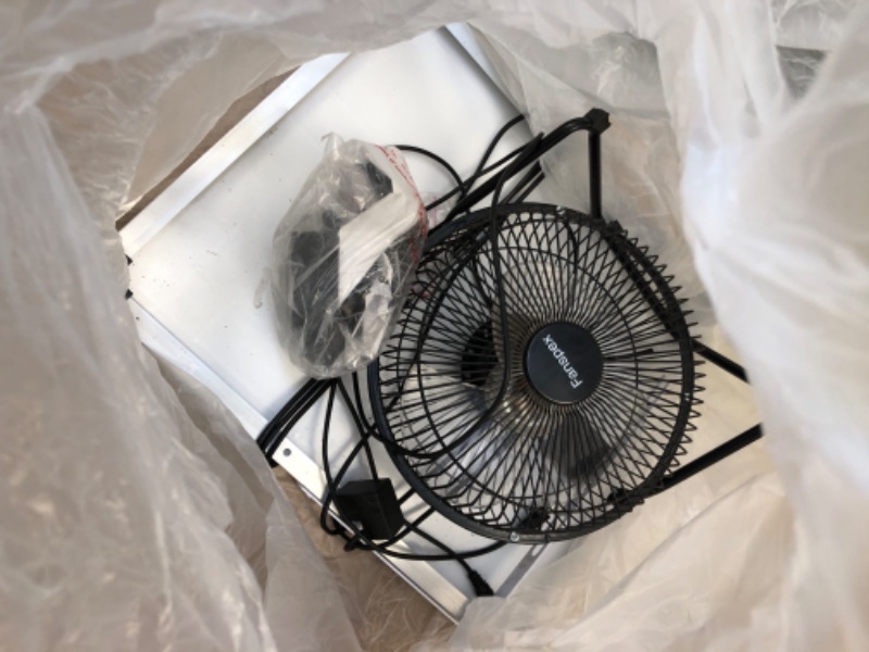 Photo 2 of 8" Solar Fan, 20W Solar Panel Powered Fan Kit for Outdoor Cooling 7/24 Use, High Velocity Portable Floor Fan for Outside Chicken Coop, Small Greenhouse, Dog House, 2-Speeds, 40dB low Noise 20W+8-Inch Solar Fan