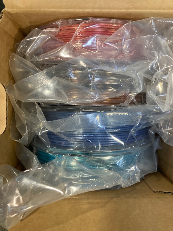 Photo 3 of 3D Printer Filament Bundle, PLA Filament Silk Shiny PLA Filament 1.75mm +/- 0.02mm, 3D Printing Filament 200g x 4 Spools