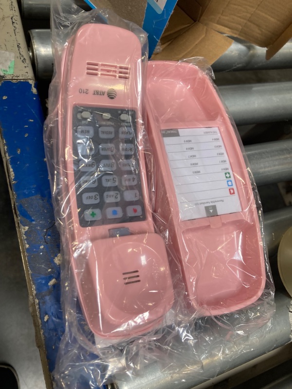 Photo 3 of *** NOT FUNCTIONAL SELLING AS PARTS***** AS IS NO RETURN***AT&T TRIMLINE 210 Corded Home Phone, No AC Power Required, Improved Easy-wall-mount, Lighted Big Button Keypad, 13 SpeedDial Keys, Last Number Redial, Mute, Flash, Volume Control, Princess Phone, 