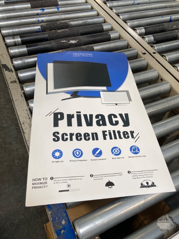 Photo 3 of [2024 New] Fully Removable 24 Inch Privacy Screen Filter for 16:9 Widescreen Computer Monitor,Desktop PC,Eye Protection Anti Glare Blue Light Filter Privacy Shield,Anti Spy Screen Protector Film 24 In