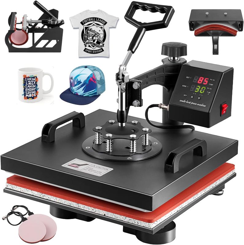 Photo 1 of  5 in 1 Heat Press Machine, Heat Press 15x15 inch, T Shirt Pressing Machine Slide Out Design, Multifunction Heat Press Transfer Machine Sublimation Combo for T-Shirt/Hat/Mug/Plate