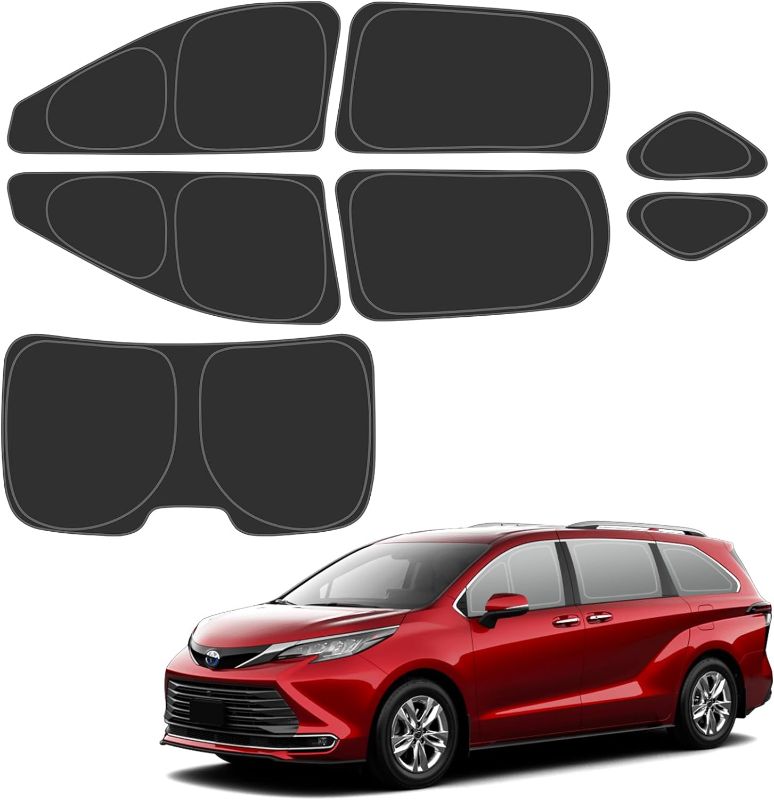 Photo 1 of ****USED*** D-Lumina Windshield Sun Shade for 2011-2020 Toyo-ta Sienna Accessories, Front Window Sunshade Sun Visor Protector Block Heat UV Rays, Foldable 2 Layers 210T Material Silver & Black-Fit 2011-2020 Toyota Sienna