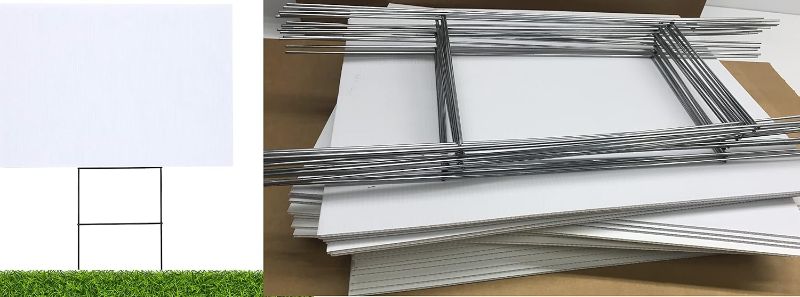 Photo 1 of 
20 Stake  Double H-FRAME  Gauge galvanized wire Yard Sign holder Made in USA