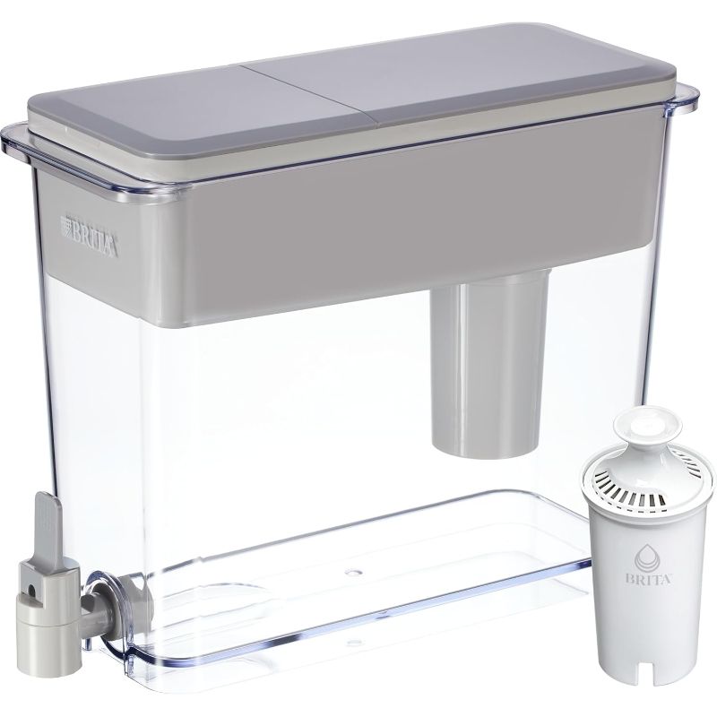 Photo 1 of ** missing lid*
Brita XL Water Filter Dispenser for Tap and Drinking Water with 1 Elite Filter, Reduces 99% of Lead, Lasts 6 Months, 27-Cup Capacity, BPA Free, Black