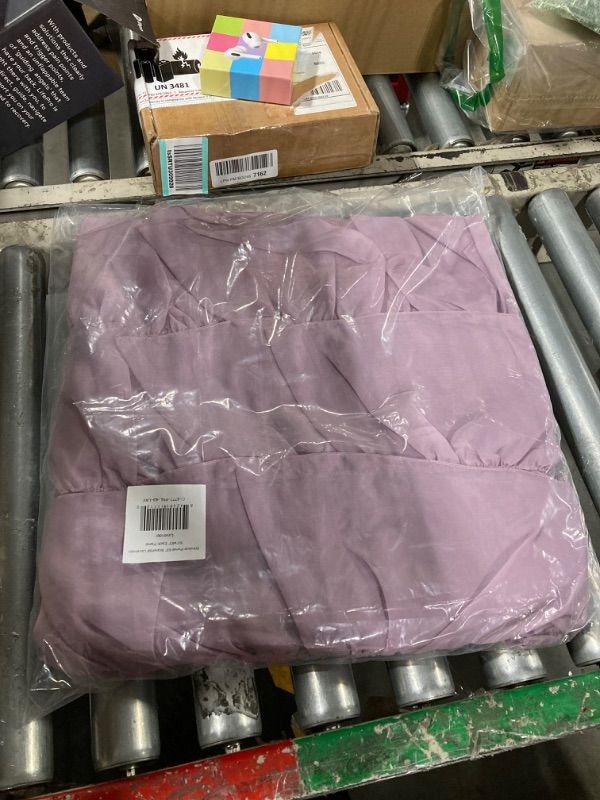 Photo 1 of ***USED***Sweet Home Collection SHRPNL-63-LAV-2PK Sheer Voile Vertical Ruffled Window Curtain Panel 50" X 63", Lavender, 63" x 50"