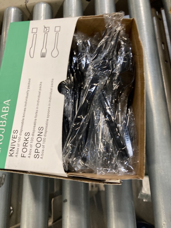 Photo 2 of 
Laojbaba Plastic Fork Disposable Individually Wrapped/Packaged Black 7-Inch Commercial Take Away Super Hard Mass Heavy Forks 100 PCS