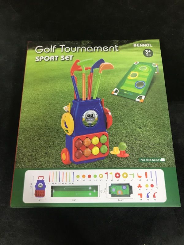 Photo 2 of Bennol Toddler Golf Set Toys for Kids, Upgraded Kids Golf Cart Toys Sets with 8 Balls, 1 Golf Board and 1 Mat, Indoor & Outdoor Golf Toys for 3 4 5 6 Year Old Boys Girls Toddlers kids golf clubs,toddler golf set