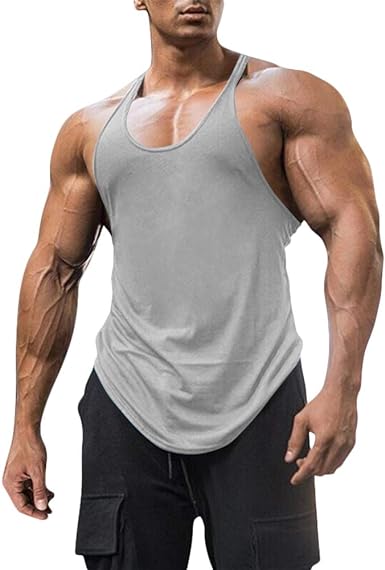 Photo 1 of Men's Cotton Workout Tank Tops Dry Fit Gym Bodybuilding Training Fitness Sleeveless Muscle T Shirts SIZE XXL 