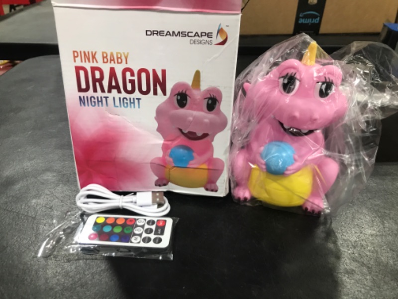 Photo 2 of Baby Dragon Nightlight: 7 Colors, Touch or Remote Control, Durable Nursery Light for Baby and Toddler - Perfect Animal Night Light for Girls and Boys. 