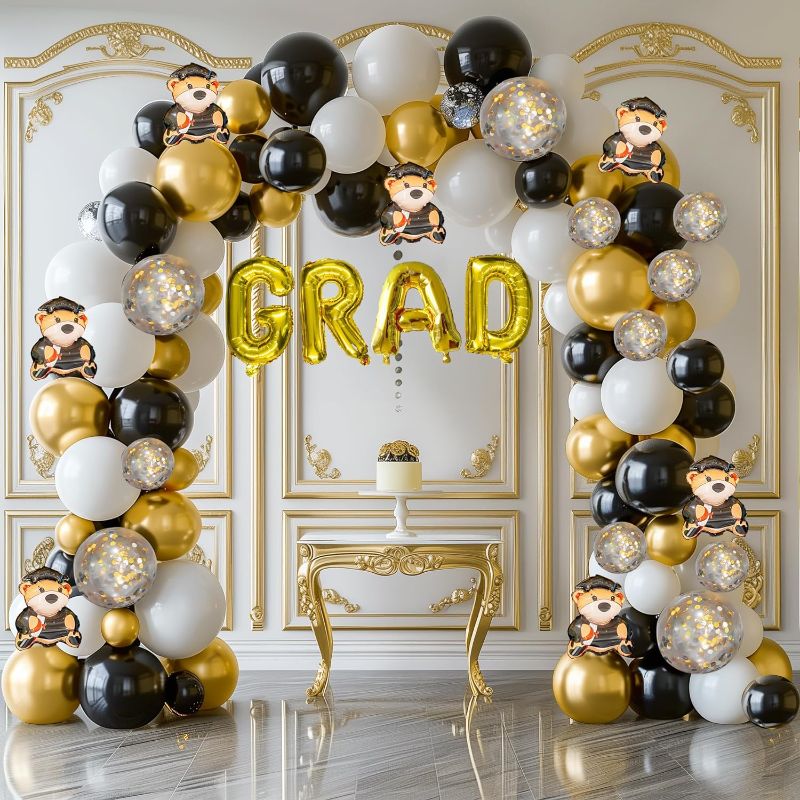 Photo 1 of Dazzle Bright 144Pcs Graduation Balloon Arch Kit, Grad Teddy Bear Balloon Garland Grad Decorations for Class of 2024 Party Birthday Decor