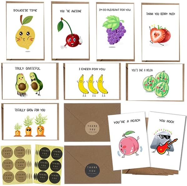 Photo 1 of MOKTREGD 40 Funny Thank You Cards with Envelopes&Stickers,4 x 6 inch Pun Greeting Note Cards for Employees Teachers Friends Coworkers,Blank Assortment for Business or Personal Use,Show Gratitude