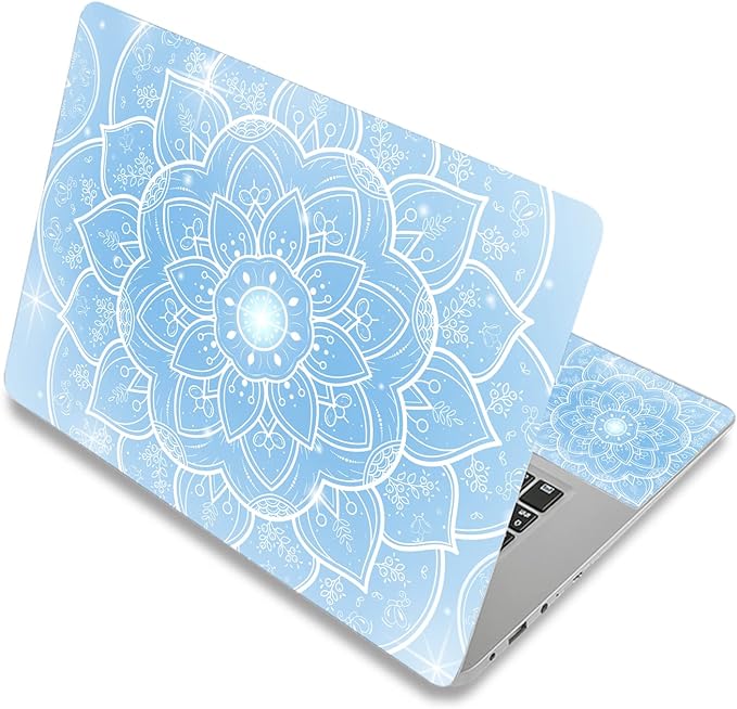 Photo 1 of 12.1 13 13.3 14 15.4 15.6 Inches Laptop Skin Sticker Decal Universal Netbook Skin Sticker Reusable Notebook Art Decal Protector Cover Decal(Blue Mandala)