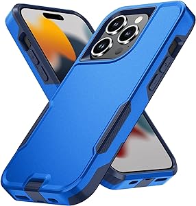 Photo 1 of Lodtmbzmg for iPhone 15 Pro Max Case [Shockproof] [Dropproof],Pocket-Friendly, with Port Protection,Heavy Duty Protection Phone Case Cover for Apple iPhone 15 Pro Max 6.7 inch (Blue) 