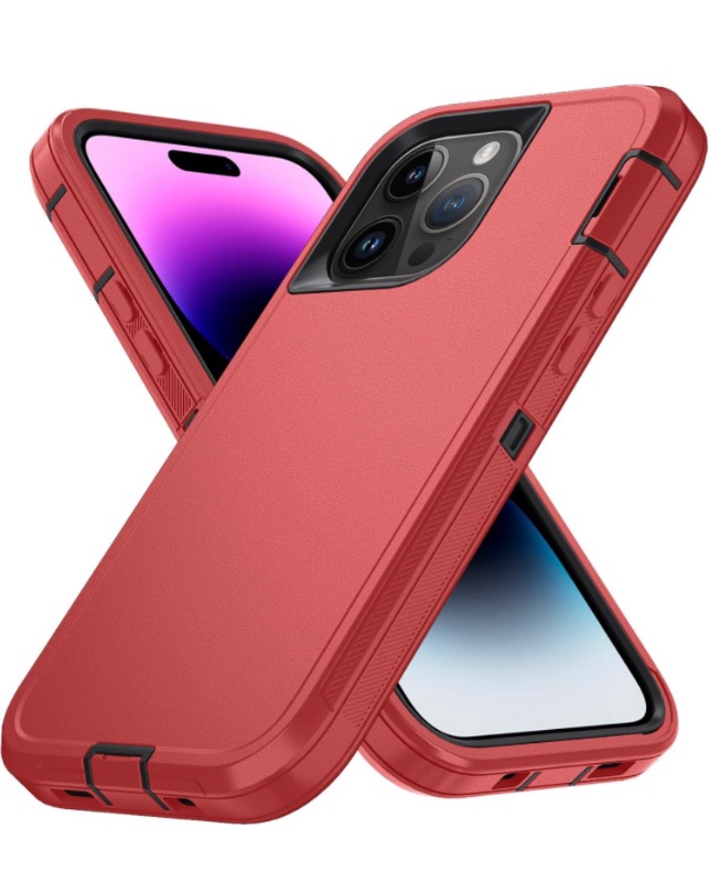 Photo 1 of Lodtmbzmg for iPhone 14 Pro Max Case [Shockproof] [Dropproof],with port protection,Heavy Duty Protection Phone Case Cover for iPhone 14 Pro Max 6.7 inch (Red/Black) 