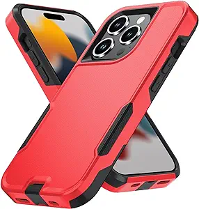 Photo 1 of Lodtmbzmg for iPhone 15 Pro Max Case [Shockproof] [Dropproof],Pocket-Friendly, with Port Protection,Heavy Duty Protection Phone Case Cover for Apple iPhone 15 Pro Max 6.7 inch (red/Black) 