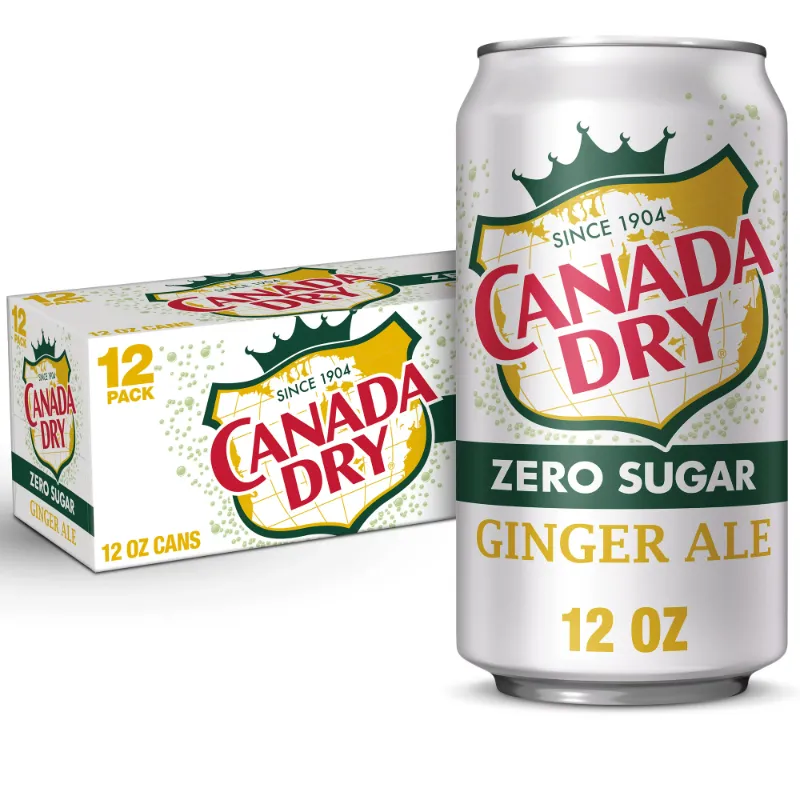 Photo 1 of Canada Dry Zero Sugar Ginger Ale Soda, 12 fl. oz. Cans, 12 Pack Diet Ginger 12 Fl Oz 
