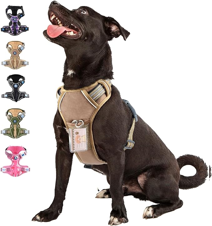 Photo 1 of WALKTOFINE Dog Harness, No Pull Dog Harness with ID Card Reflective Adjustable, Fit Smart Dog Harness for Large Dogs, Dog Vest Harness with Easy Control Handle