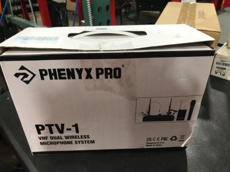 Photo 1 of Phenyx Pro Wireless Microphone System, VHF Wireless Mic Set with Handheld Microphone/Bodypack/Headset/Lapel Mics, Stable Signal, Cordless Mic for Singing, Karaoke, Church, DJ (PTV-1B)