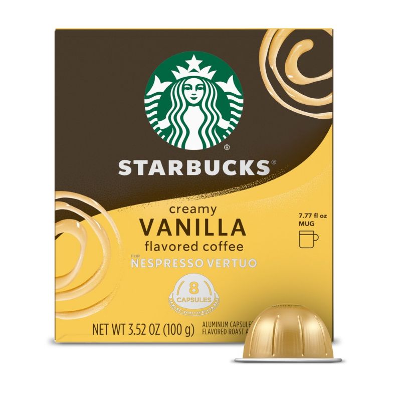 Photo 1 of (8 Count) Starbucks by Nespresso Vertuo Line Vanilla Naturally Flavored Coffee BB 07.25.25