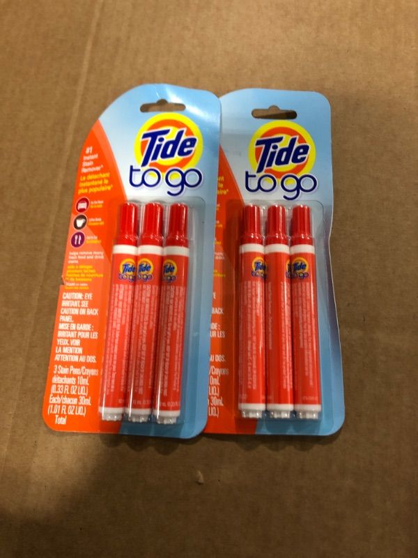 Photo 2 of Tide Stain Remover for Clothes, Tide To Go Pen, Instant Stain & Spot Remover for Clothes, Travel & Pocket Size, 3 Count (Pack of 2)