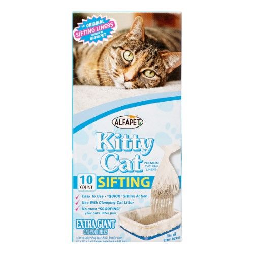 Photo 1 of Alfapet Kitty Cat Pan Disposable, Sifting Liners- 10-Pack + 1 Transfer Liner-For Large, X-Large, Giant, Extra-Giant Size Litter Boxes-Included Rubber Band for Firm, Easy Fit - 