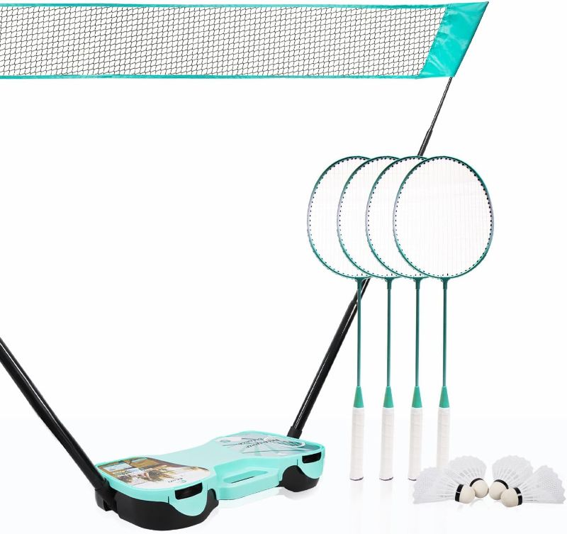 Photo 1 of  Badminton Sets for Backyards, with Net, 4 Racket, 4 Birdies, Portable Storage Box
