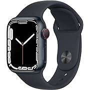 Photo 1 of Apple Watch Series 7 GPS + Cellular, 45mm Midnight Aluminum Case with Midnight Sport Band - Regular (Renewed)
