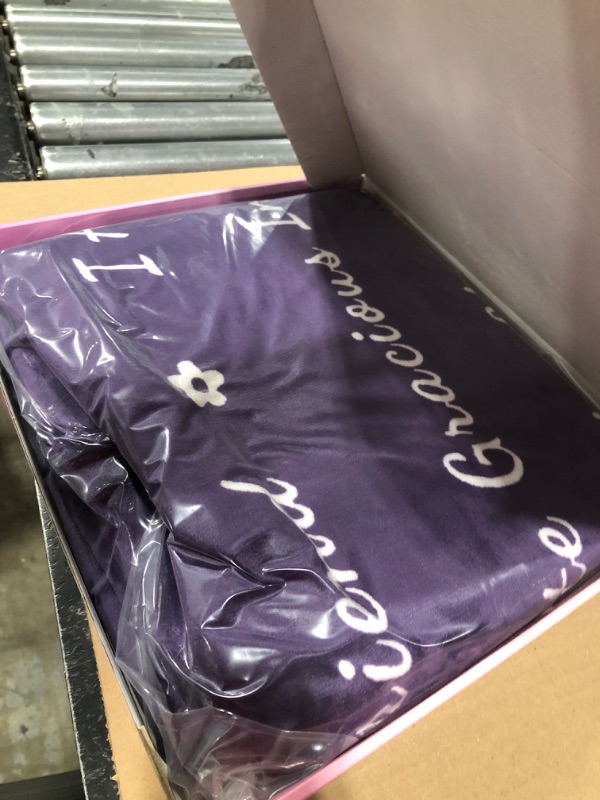 Photo 2 of Gifts for Mom, Gifts for Mothers Day, Soft Flannel Throw Blankets Gifts for Mom Mother's Day Anniversary Birthday from Daughter Son, I Love You Mom Blankets 65" x 50" (Purple)