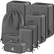 Photo 1 of 8-Piece Deluxe Compression Bags For Travel - Maximize Space In Luggage With Travel Compression Bags For Packing Double Capacity Design, Luxury Suitcase Organizer Bags, Large, Small, & Medium Set
