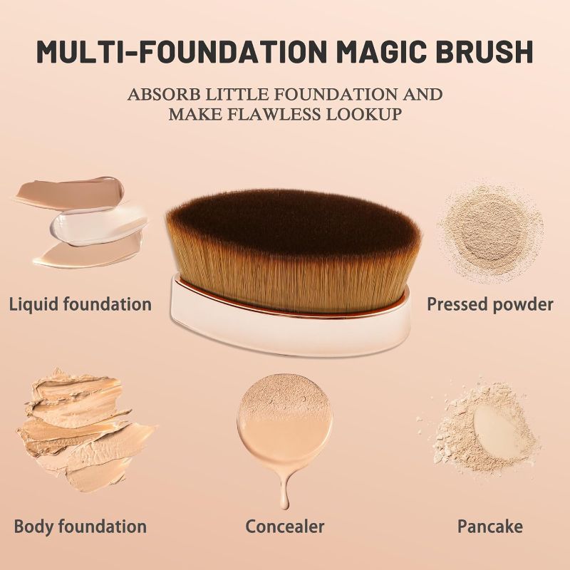 Photo 1 of COSTICA Foundation Brush 1 Pack Foundation Makeup Brush, Flat Top Flawless Foundation Brush for Liquid Makeup, Kabuki Brush